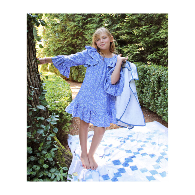 Willie Mae Peasant Dress, Blue - Dresses - 2