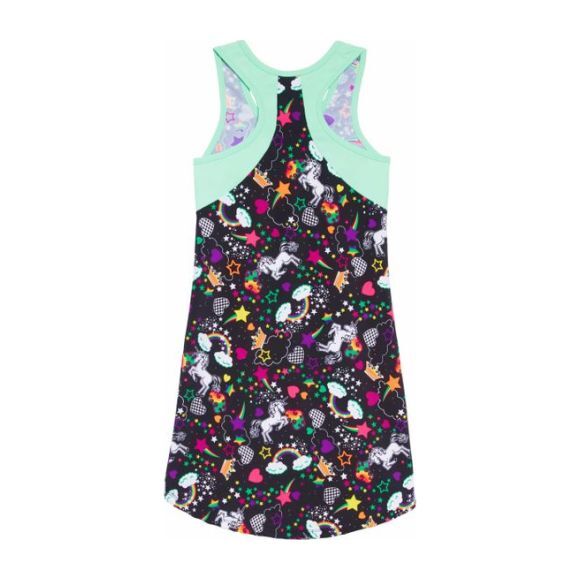 Unicorn Love Racer Back Active Dress, Black