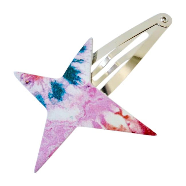 Tie Dye Team Amulet Hair Pin, Pink Flower