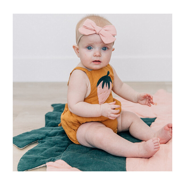 Skye Strawberry Romper, Butterscotch - Rompers - 2