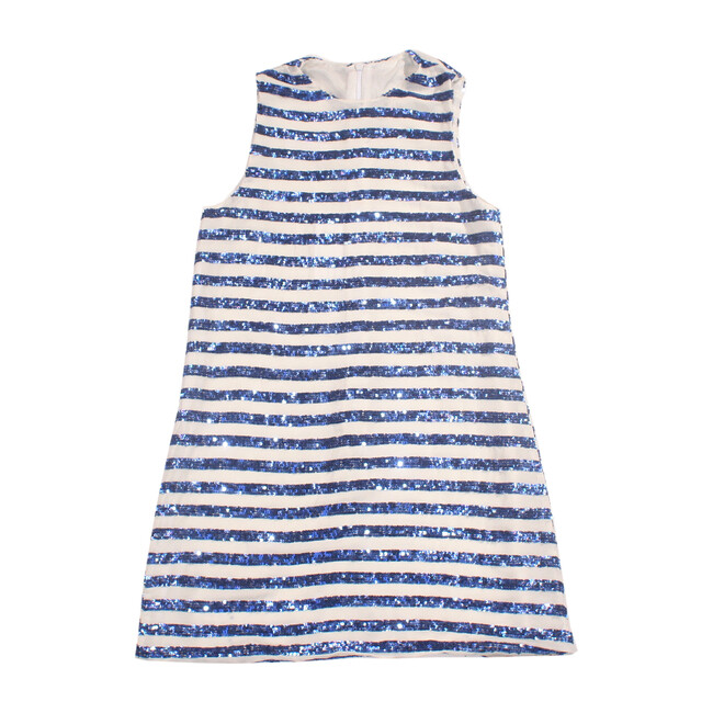 Nico Dress, Blue & White