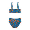 All Over Oranges Bikini, Azure Blue - Two Pieces - 3
