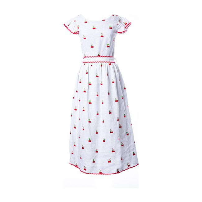 Women's Cherry Dress, White