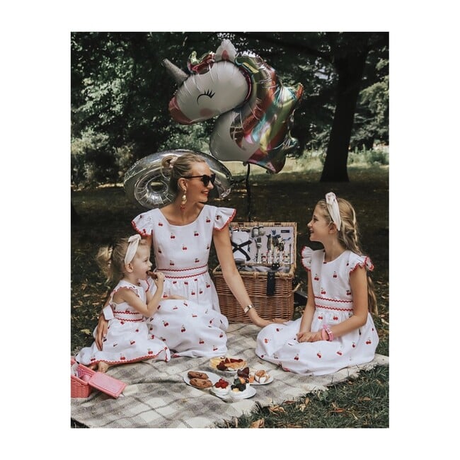 Women's Cherry Dress, White