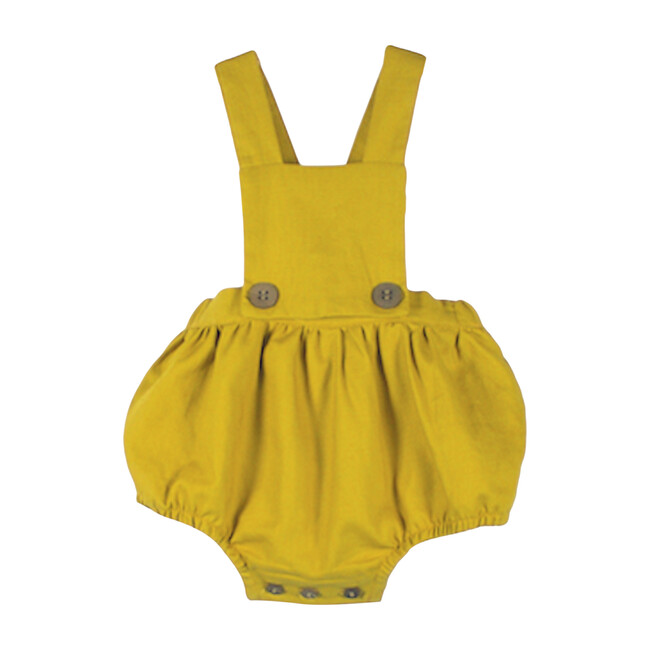 Alex Baby Romper, Mustard - Baby Girl Clothing Rompers - Maisonette