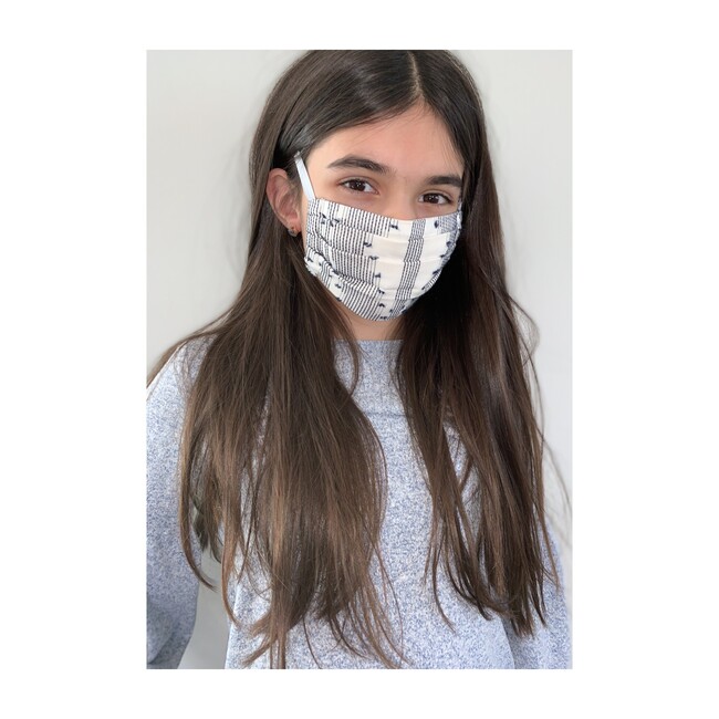 Reusable Youth Cloth Face Mask, Black Swiss Dot - Face Masks - 3
