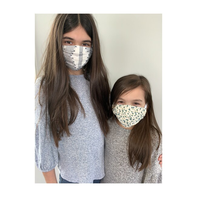 Reusable Youth Cloth Face Mask, Black Swiss Dot - Face Masks - 4