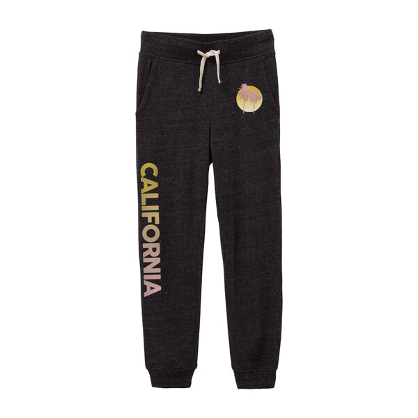 California Jogger Pants, Eco Black Kids Girl Clothing Tops