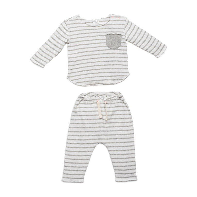Bobbi Set, Grey Stripes