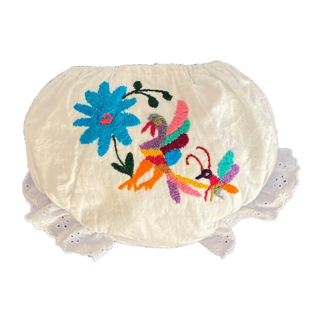 Embroidered Baby Bloomers, White/Multi