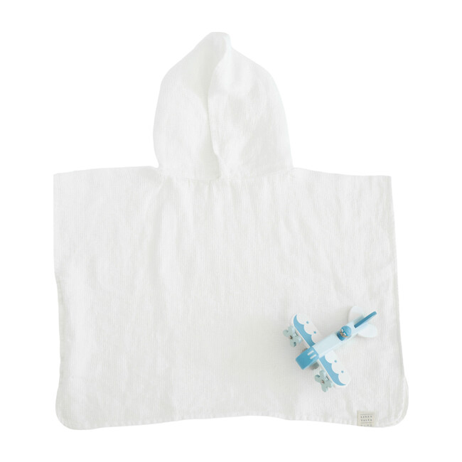 Linen Poncho, White