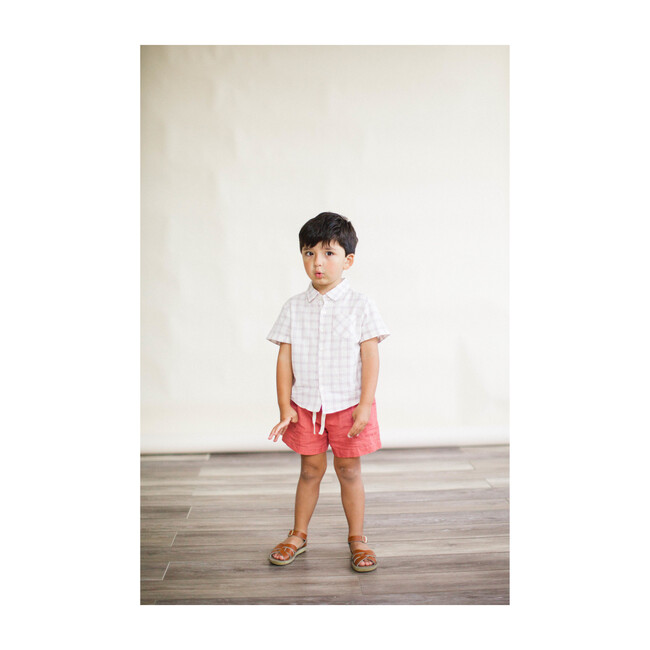 Linen Birch Shorts, Cedar