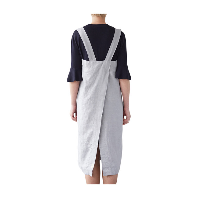Adult Linen Pinafore Apron, Light Grey