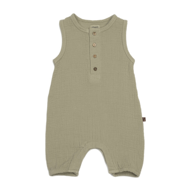 Gauze Bubble Romper, Sage - Rompers - 1