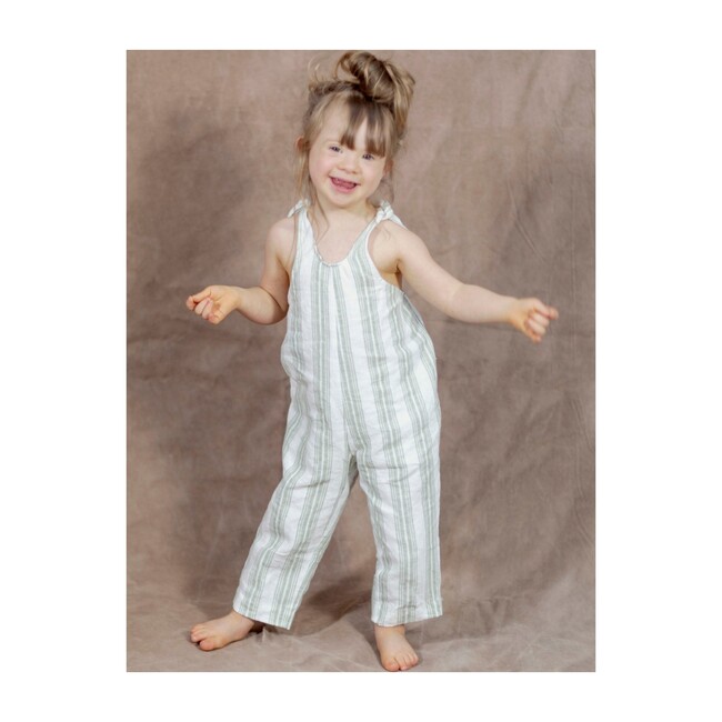 Ines Romper, Green stripes - Rompers - 2