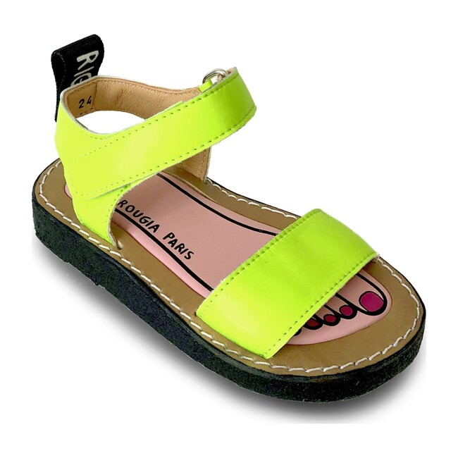 Izy Leather Sandal, Lemonade Yellow