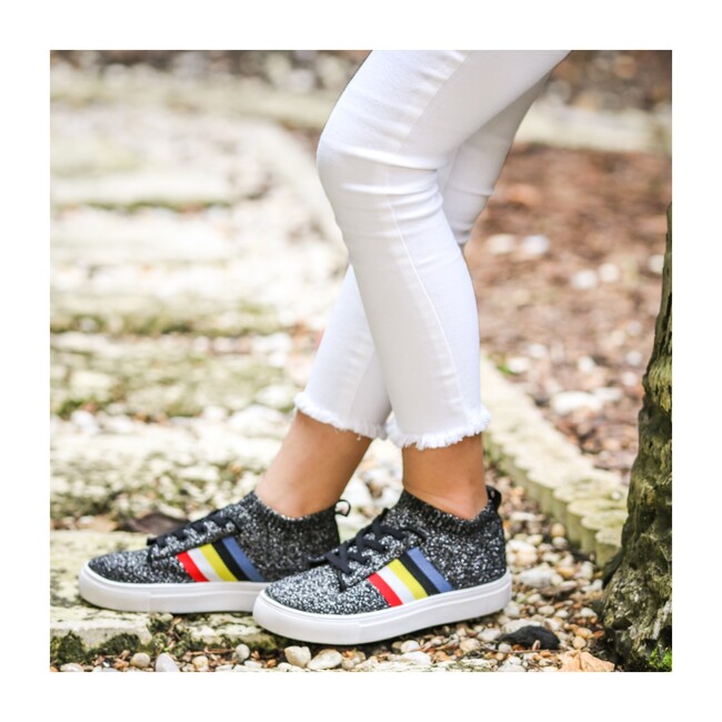 Sams Knit Rainbow Sock Sneaker, Black - Sneakers - 2