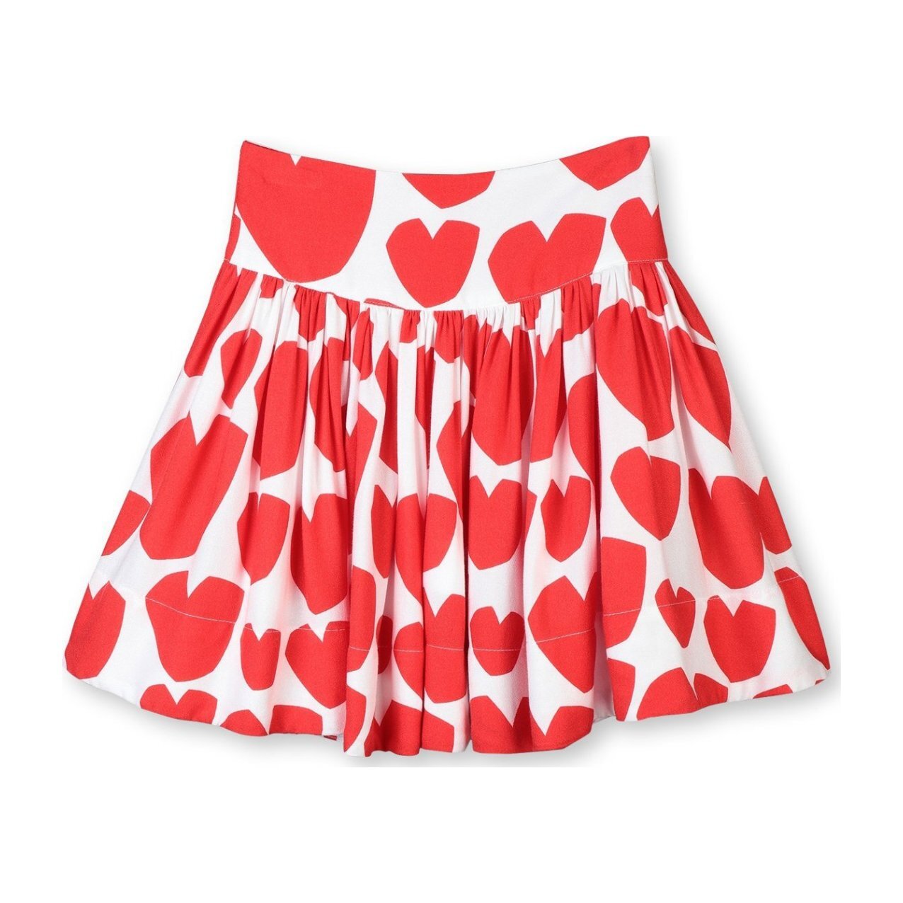 Hearts Skirt, Red Kids Girl Clothing Skirts