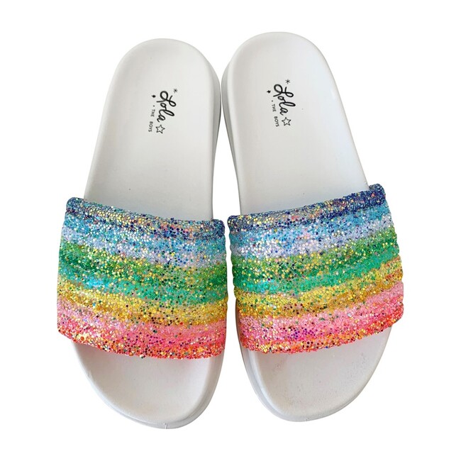 rainbow glitter slides