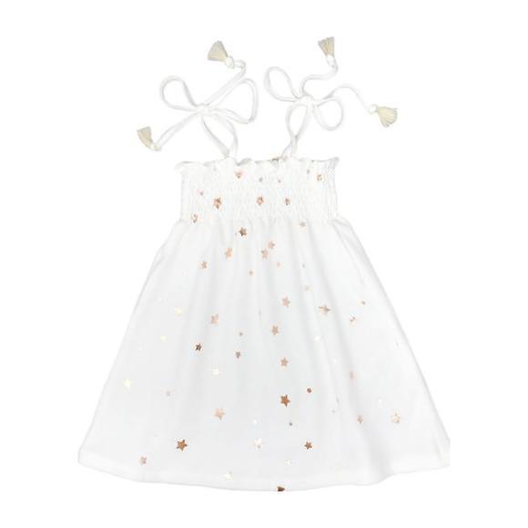 Gidget Smocked Dress All Over Stars Cream - Dresses - 1