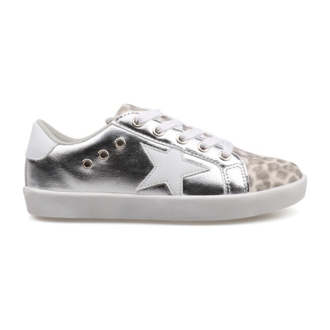 Mia Star Lace Sneaker, Silver Leopard - Hoo Shoes Shoes | Maisonette