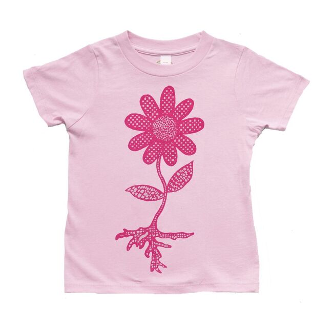 Flower Power Organic Cotton Tee, Pink