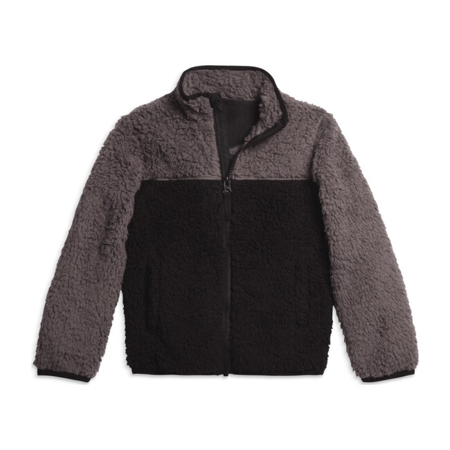Everykid Sherpa Fleece Jacket, Black & Slate Grey - Primary Outerwear ...