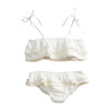 Embroidered Ruffle Bikini Set, Ecru - Two Pieces - 1 - thumbnail