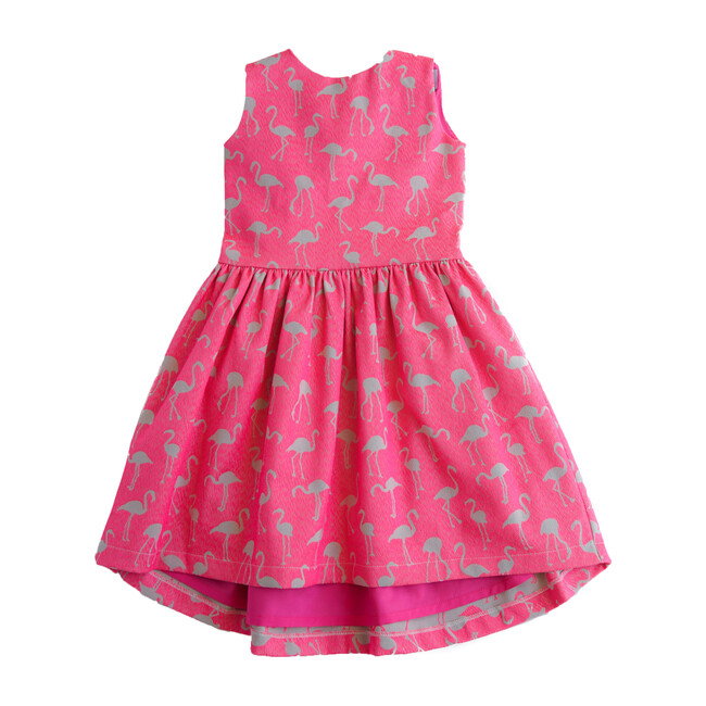 Cross Back Hi-Lo Flamingo Dress, Pink - Dresses - 1