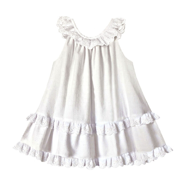 Clemmie Trapeze Dress, White - Dresses - 1