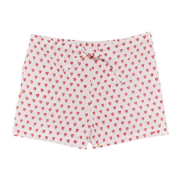 Kids Hearts Shorts, Pink - Kids Girl Clothing Shorts - Maisonette