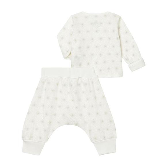 Baby Two Piece Set, White With Starburst Print - Pajamas - 2