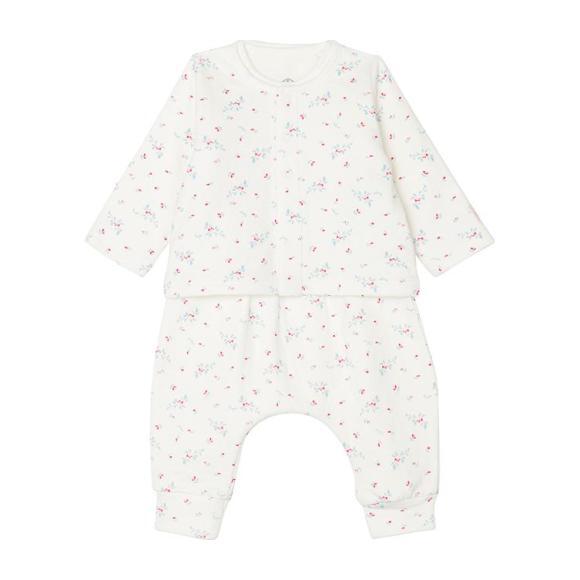 Baby Three PIece Set, Pink And Blue Floral Print - Onesies - 2