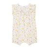 Baby Ruffle Romper, Yellow Floral Print - Rompers - 1 - thumbnail