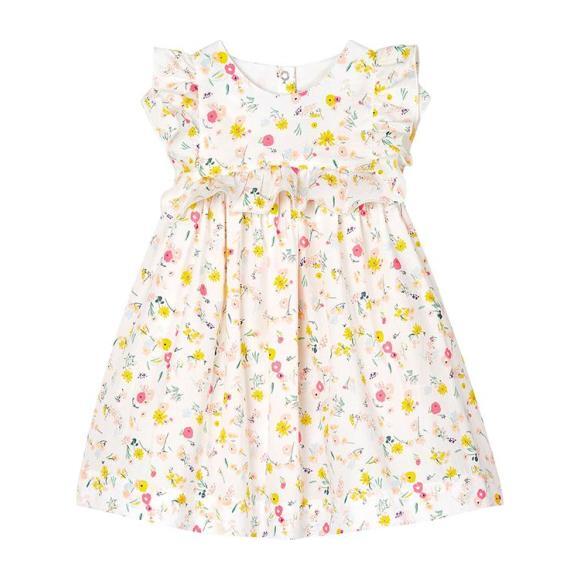 Baby Ruffle Dress, Yellow Floral Print - Petit Bateau Dresses | Maisonette