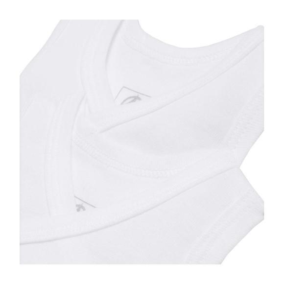 Baby Set Of Two Sleeveless Kimono Close Bodysuits, White - Pajamas - 2