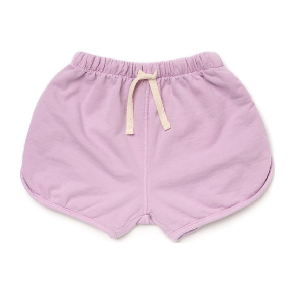 Cotton Terry Track Shorts, Violet - Kids Girl Clothing Shorts - Maisonette