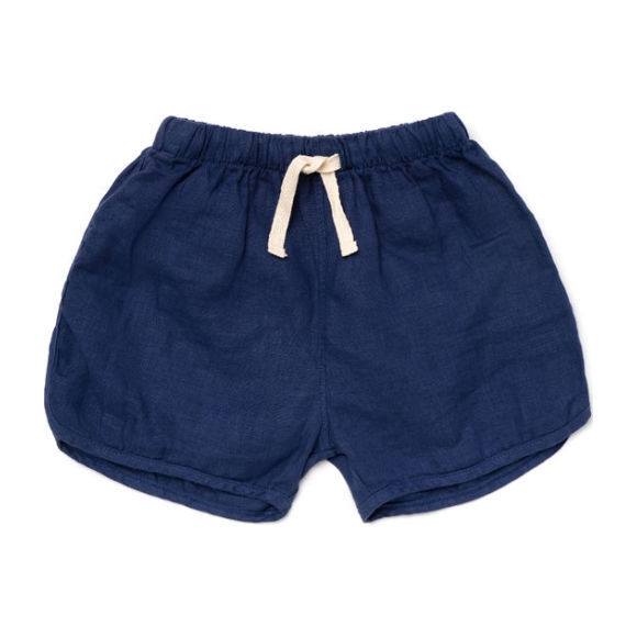 Linen Track Shorts, Marine