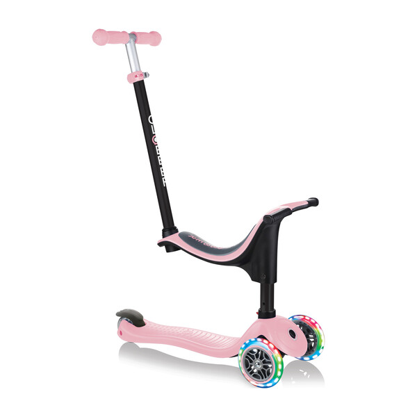 globber primo foldable lights pink scooter