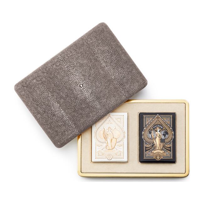 Shagreen Card Case, Chocolate