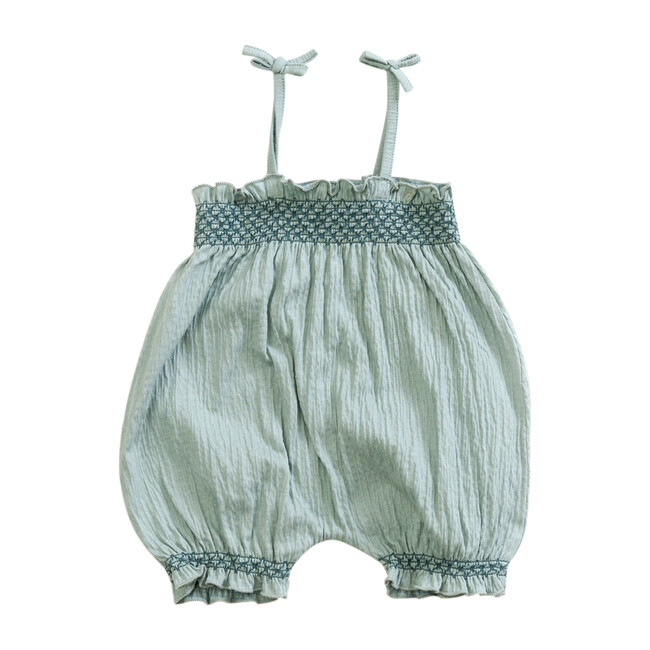 Smocking Jumpsuit, Bottle - Jumpsuits - 1