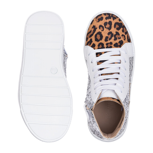*Exclusive* Rockstar Sneaker, Silver Glitter & Leopard