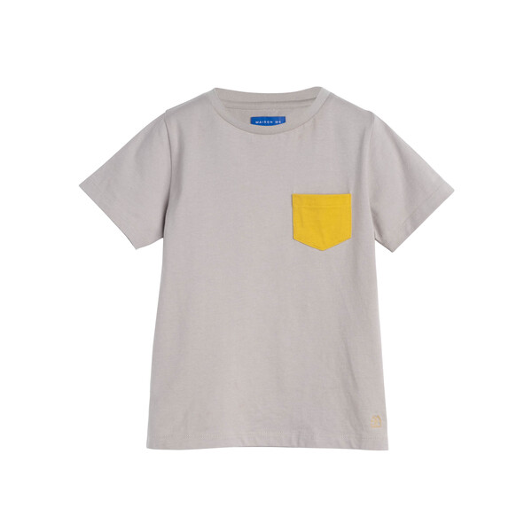 Avery Contrast Pocket Tee, Slate Grey