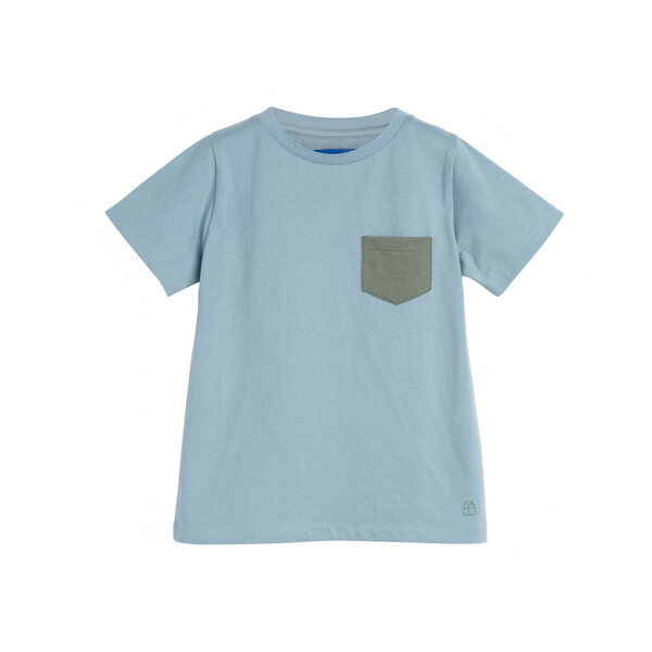 Avery Contrast Pocket Tee, Sky Blue