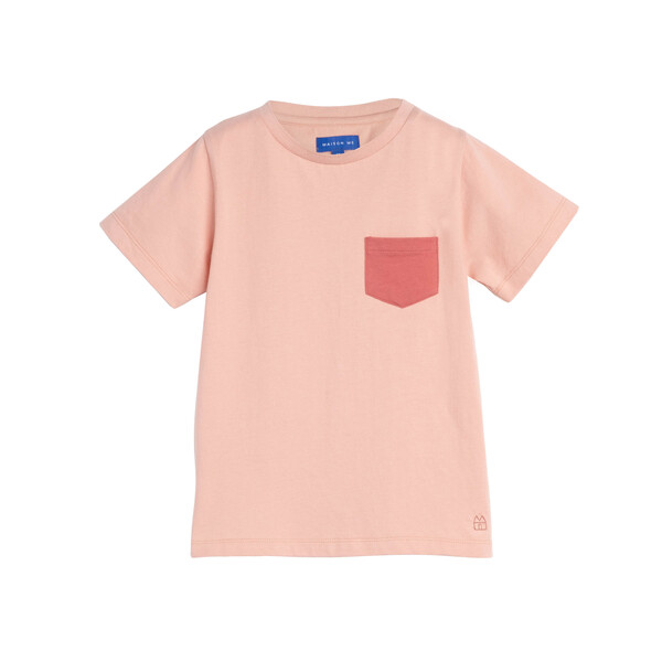 Avery Contrast Pocket Tee, Rose