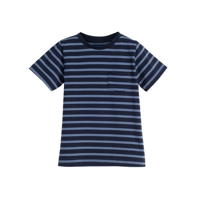 Avery Striped Pocket Tee, Navy & Storm Blue Stripe