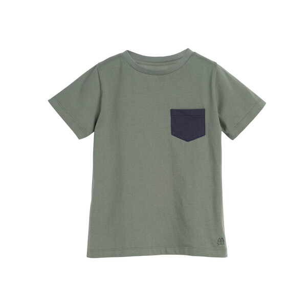 Avery Contrast Pocket Tee, Dusty Olive