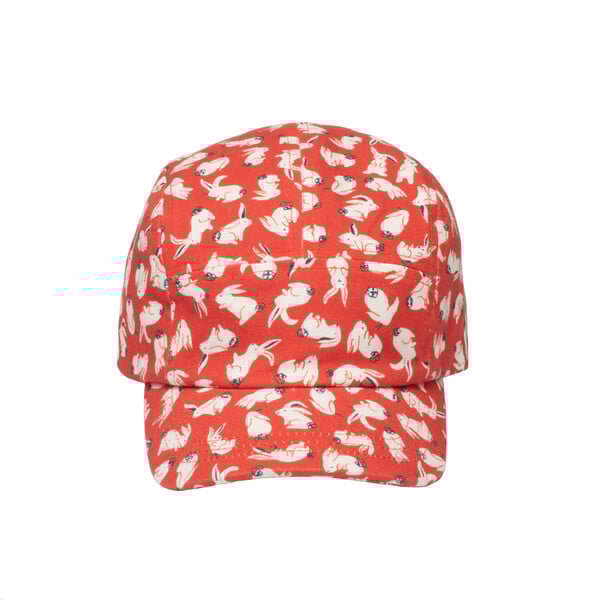 Cameron Twill Cap, Red Scattered Bunnies