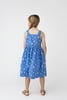 Olympia Button Front Dress, Blue Strawberries - Dresses - 4