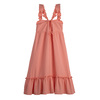Mara Women's Ruffle Tie Back Dress, Coral Cotton Muslin
